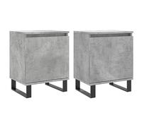 vidaXL Comodini 2 pz Grigio Cemento 40x30x50 cm in Legno Multistrato