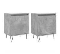 vidaXL Comodini 2 pz Grigio Cemento 40x30x50 cm in Legno Multistrato