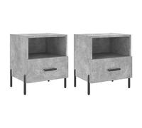 vidaXL Comodini 2 pz Grigio Cemento 40x35x47,5 cm in Legno Multistrato