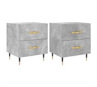 vidaXL Comodini 2 pz Grigio Cemento 40x35x47,5 cm in Legno Multistrato