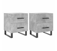 vidaXL Comodini 2 pz Grigio cemento 40x35x47,5 cm Legno multistrato