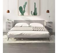 vidaXL Comodini 2 pz Grigio Cemento 40x36x65 cm