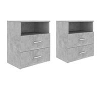 VIDAXL - Comodini 2 pz Grigio Cemento 50x32x60 cm