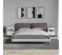 vidaXL Comodini 2 pz in Bianco Lucido 40x35x50 cm