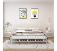 vidaXL Comodini 2 pz in Metallo Bianco e Vetro Trasparente