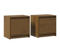 vidaXL Comodini 2 pz Marrone 40x30,5x40 cm in Massello di Pino