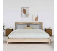 vidaXL Comodini 2 pz Miele 40x34x45 cm in Legno Massello di Pino