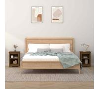 vidaXL Comodini 2 pz Miele 40x35x55 cm in Legno Massello di Pino