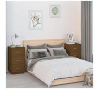VIDAXL - Comodini 2 Pz Miele 40x40x75 Cm In Legno Massello Di Pino