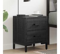 vidaXL Comodini 2 pz Neri 36x30x45 cm in Legno Massello di Pino