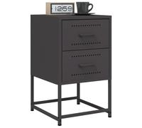 vidaXL Comodini 2 pz Neri 36x39x60,5 cm in Acciaio