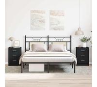vidaXL Comodini 2 pz Neri 38x35x56 cm in Legno Ingegnerizzato