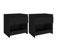 vidaXL Comodini 2 pz Neri 40x30x39 cm in Legno Multistrato
