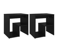 vidaXL Comodini 2 pz Neri 40x30x40 cm in Truciolato