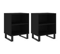 vidaXL Comodini 2 pz Neri 40x30x50 cm in Legno Multistrato