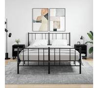 vidaXL Comodini 2 pz Neri 40x30x50 cm in Legno Multistrato