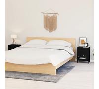 vidaXL Comodini 2 pz Neri 40x30x54,5 cm Acciaio e Vetro