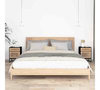 vidaXL Comodini 2 pz Neri 40x30x55,5 cm Legno Multistrato e Ferro