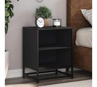 vidaXL Comodini 2 pz Neri 40x31x50 Legno Multistrato e Metallo