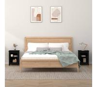 vidaXL Comodini 2 pz Neri 40x35x55 cm in Legno Massello di Pino