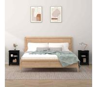 vidaXL Comodini 2 pz Neri 40x35x55 cm in Legno Massello di Pino