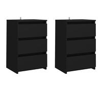 VIDAXL - Comodini 2 pz Neri 40x35x62,5 cm in Legno Multistrato - SPEDIZIONE GRATUITA