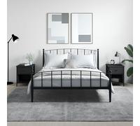 vidaXL Comodini 2 pz Neri 40x42x50 cm in Legno Multistrato