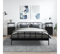 vidaXL Comodini 2 pz Neri 41x31x80 cm in Legno Multistrato