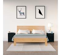 VIDAXL - Comodini 2 Pz Neri 50x35x61,5 Cm In Legno Massello Di Pino