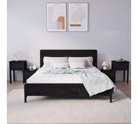 vidaXL Comodini 2 pz Neri 79,5x38x65,5 cm in Legno Massello di Pino