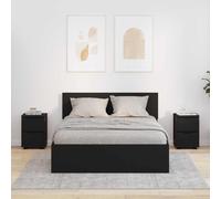vidaXL Comodini 2 pz Nero 30,5 x 30 x 43 cm Legno ingegnerizzato