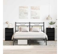 vidaXL Comodini 2 pz Nero Rovere 40x35x62,5 cm Legno ingegnerizzato