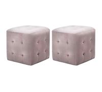 vidaXL Comodini 2 pz Rosa 30x30x30 cm in Tessuto Vellutato
