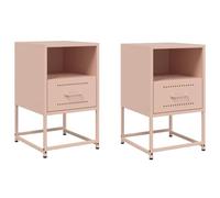 VIDAXL - Comodini 2 Pz Rosa 36x39x60,5 Cm In Acciaio - SPEDIZIONE GRATUITA