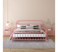 vidaXL Comodini 2 pz Rosa e Trasparente in Metallo e Vetro