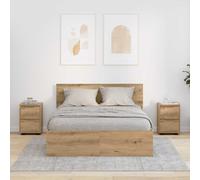 vidaXL Comodini 2 pz Rovere artigianale 30,5 x 30 x 43 cm