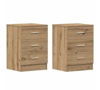 vidaXL Comodini 2 pz Rovere Artigianale 38x35x55 cm Legno Multistrato