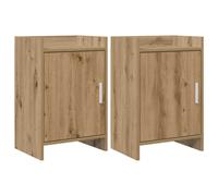 vidaXL 2 comodini in rovere artigianale, 40 x 30 x 60 cm,