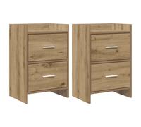 vidaXL 2 comodini in rovere artigianale, 40 x 30 x 60 cm,