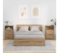 vidaXL Comodini 2 pz Rovere Artigianale 40 x 30 x 67 cm
