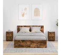 vidaXL Comodini 2 pz Rovere fumé 30,5 x 30 x 43 cm
