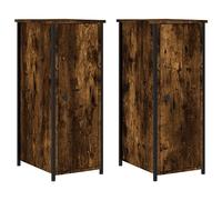 vidaXL Comodini 2 pz Rovere Fumo 32x42x80 cm in Legno Multistrato