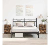 vidaXL Comodini 2 pz Rovere Fumo 38x35x56 cm in Legno Multistrato