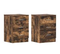 vidaXL Comodini 2 pz Rovere Fumo 38x35x56 cm in Legno Multistrato