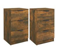 VIDAXL - Comodini 2 Pz Rovere Fumo 40x36x65 Cm