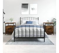 vidaXL Comodini 2 pz Rovere Fumo 44x45x60 cm in Legno Multistrato