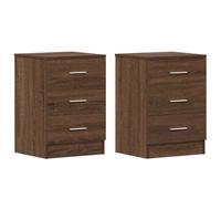 vidaXL Comodini 2 pz Rovere Marrone 38x35x56 cm in Legno Multistrato