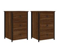 vidaXL Comodini 2 pz Rovere Marrone 40x36x60 cm in Legno Multistrato