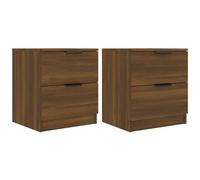 vidaXL Comodini 2 pz Rovere Marrone in Legno Multistrato