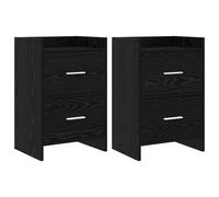vidaXL Comodini 2 pz Rovere Nero 40 x 30 x 60 cm Legno ingegnerizzato